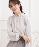 "【洗濯機可/S-3L】上品で華やか スタンドフリルブラウス"