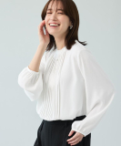 "【洗濯機可/S-3L】大人上品な フロントプリーツブラウス"