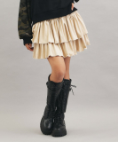 フェイクスエードティアードスカート