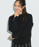 "【セットアップ可/S-LL】インせず着られる 洗えるもちもち裾ラウンドニット"