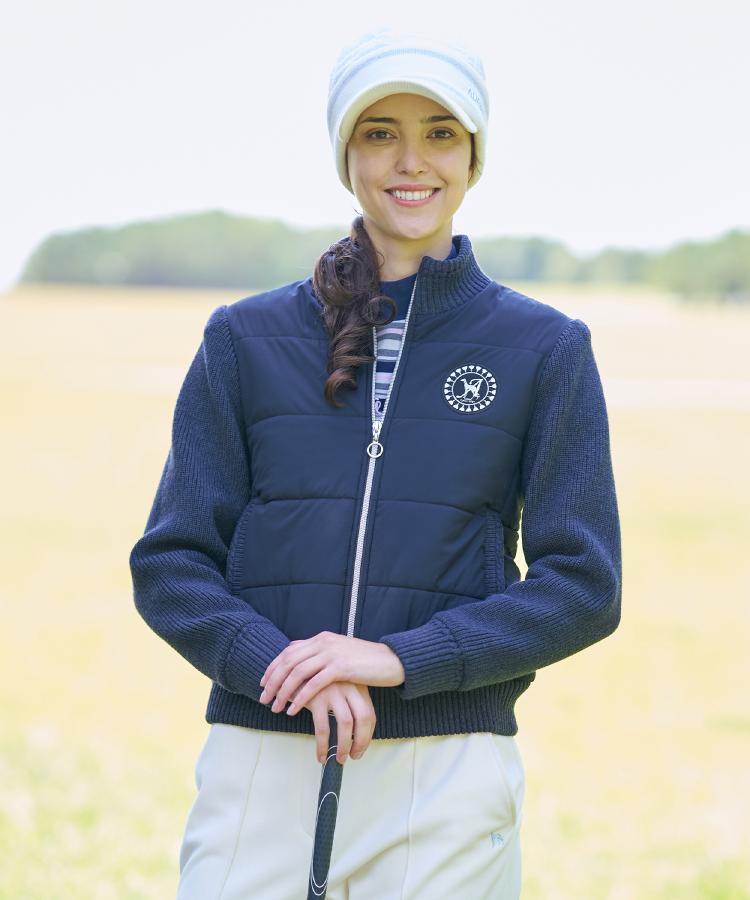 ニットコンビパデットブルゾン