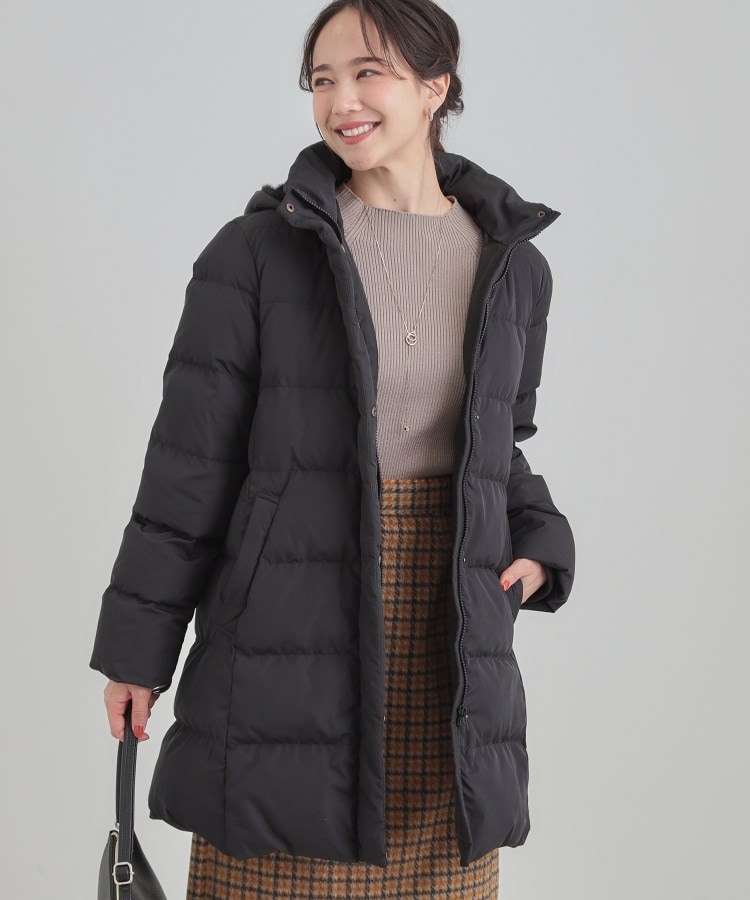 【洗濯機可/撥水】フェイクファーフード ロングダウン