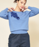 【SS～Lサイズ展開／チュール刺繍】クラフトニット