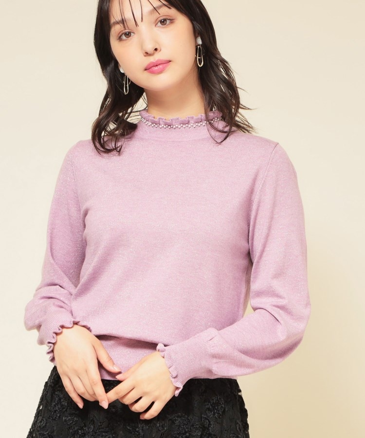 【SS～Lサイズ展開／6色展開】パール調ニット