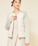 【中綿／キルト】ノーカラーブルゾン