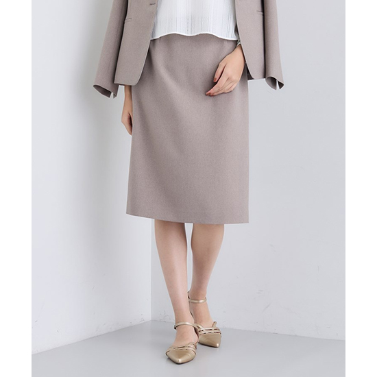 【洗える／通勤／スーツ】メランジストレッチ タイトスカート