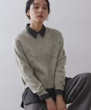 チェーン刺繍ロゴニット【洗濯機OK】