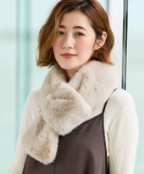 フェイクファー差し込みティペット