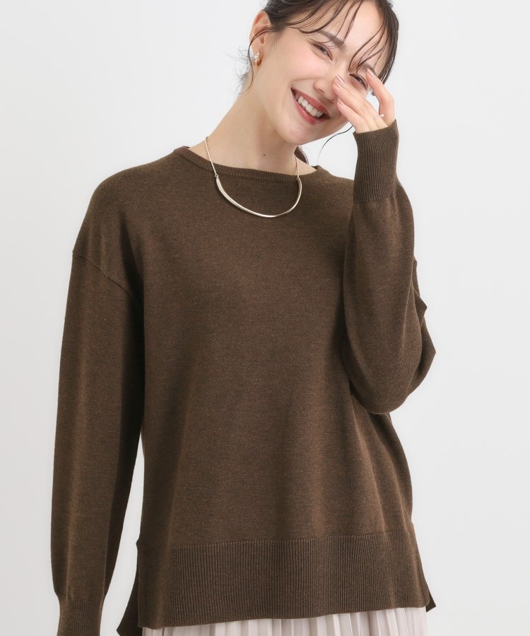 【洗濯機可/毛玉レス】アウトスタイルもきれいに決まる サイドスリットニット【CIRCRIC】