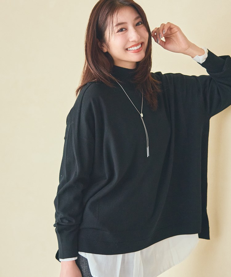 【洗える／毛玉になりにくい】エクストラファインウール ハイネックニット