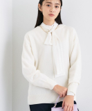 "【洗える／カシミヤ混】ボトルネック ドルマンスリーブニット"