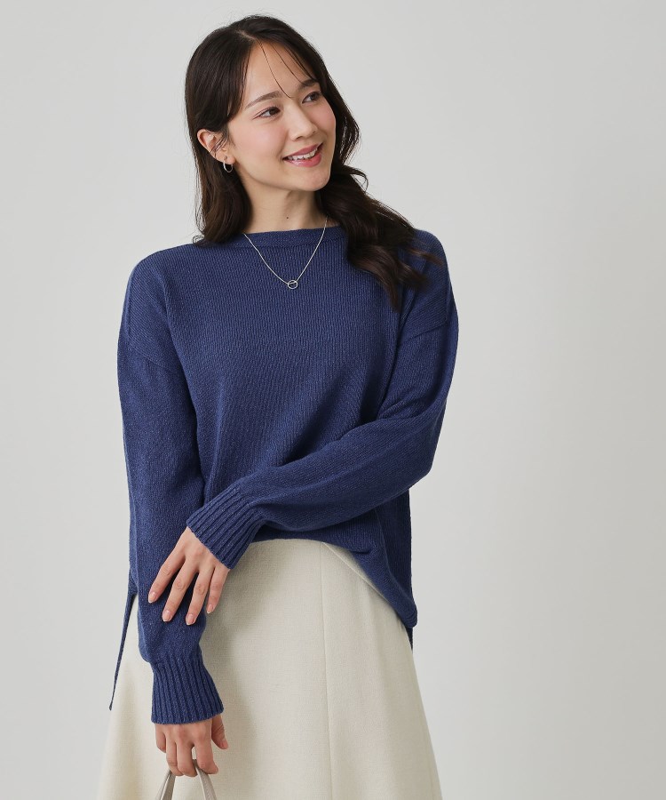 【手洗い可／日本製】ヒップ丈ニットトップス