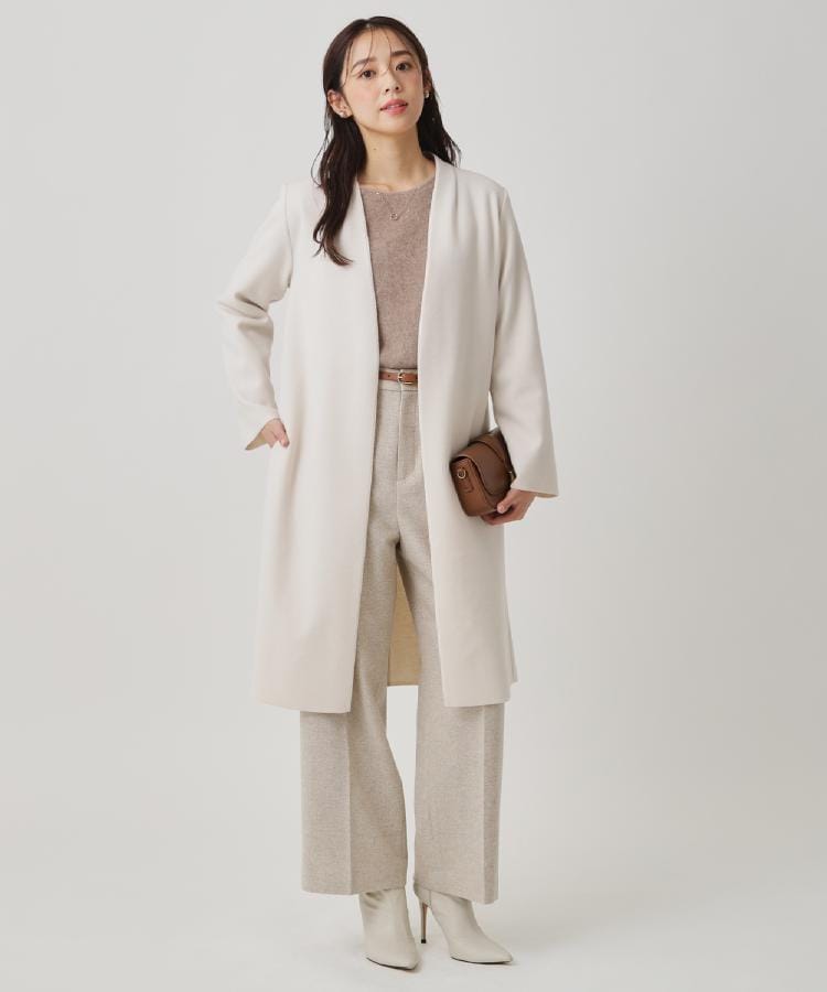 【日本製／ジャージ素材／裏地無し／軽い着心地】Iラインシルエットのコーディガン