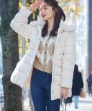 "【2WAY・ベルト付き】フードフェイクファー ミドル丈ダウンコート"