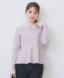 フェザードッキングペプラムニット【洗濯機OK】