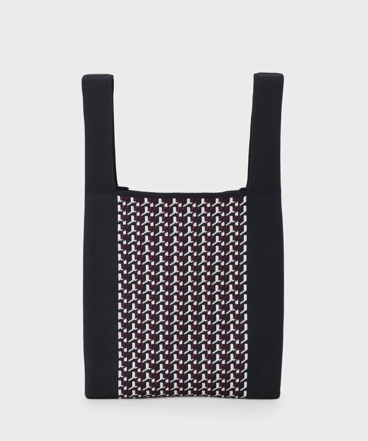 幾何柄ジャカードのニットバッグ