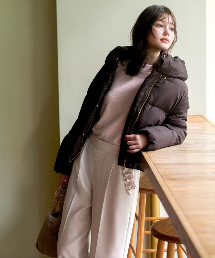 KAWADAダウンショートコート【撥水/洗える/静電気防止裏地】《XS