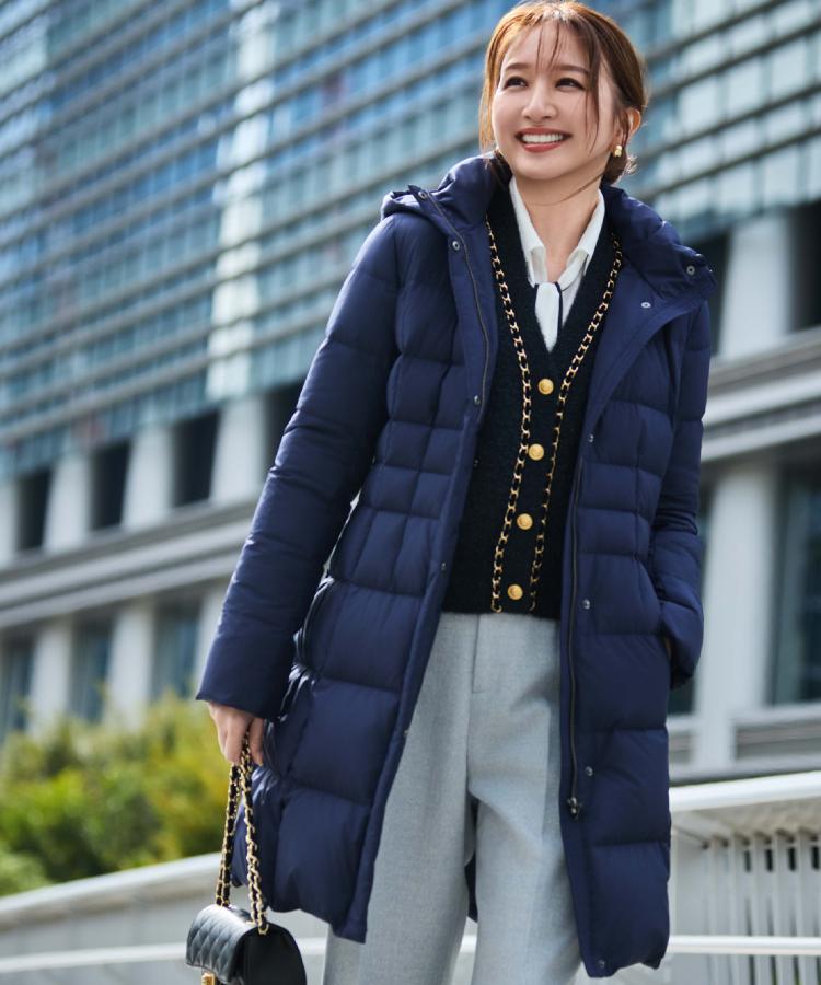 【フランス産ホワイトダックダウン／FP800保温性◎／抗菌防臭／手洗い可】ロングダウンコート