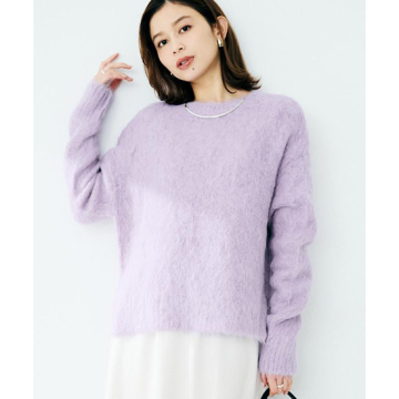 【ゆったり/モヘヤニット】アルパカ混シャギー プルオーバー