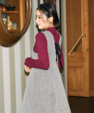 "【通勤・大人上品】ラメツイード ジャンパースカート"