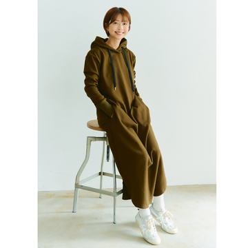 [TOLNERA]フード付きフリースワンピ