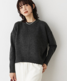 【洗える】クルーネックワイドニット