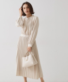 ≪通勤・セレモニー対応≫ジョーゼットプリーツワンピース【洗濯機OK】