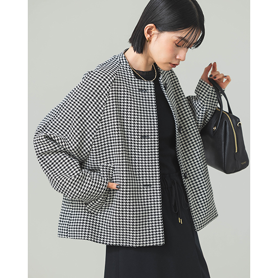 [Limue]ノーカラーショートコート