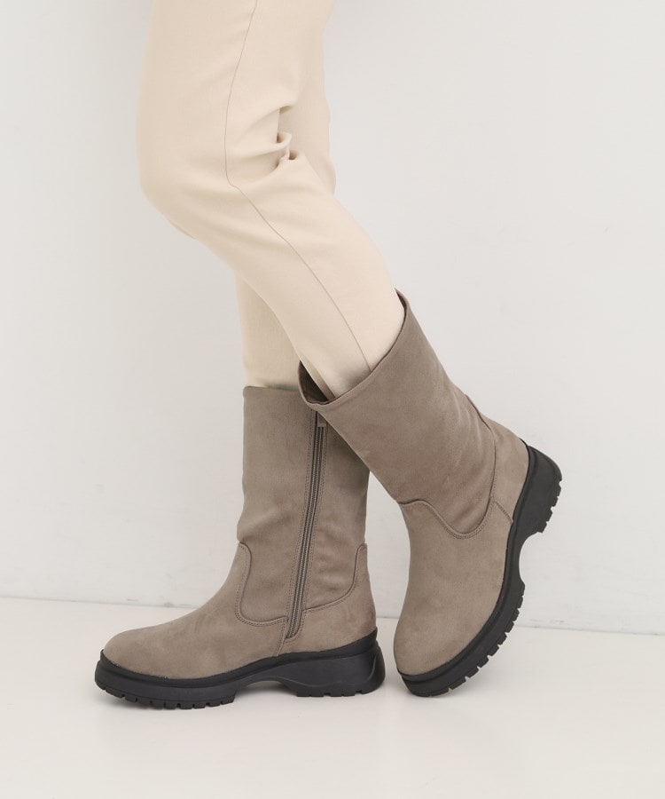 フェイクスェードミドルブーツ