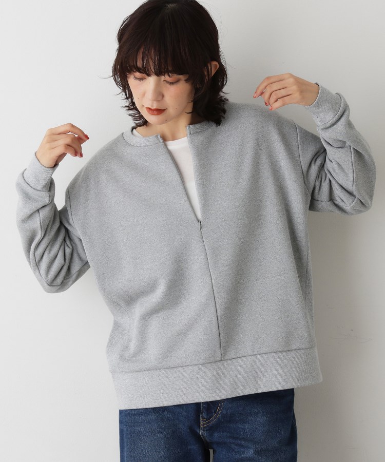 【洗える】ハーフジップ裏毛