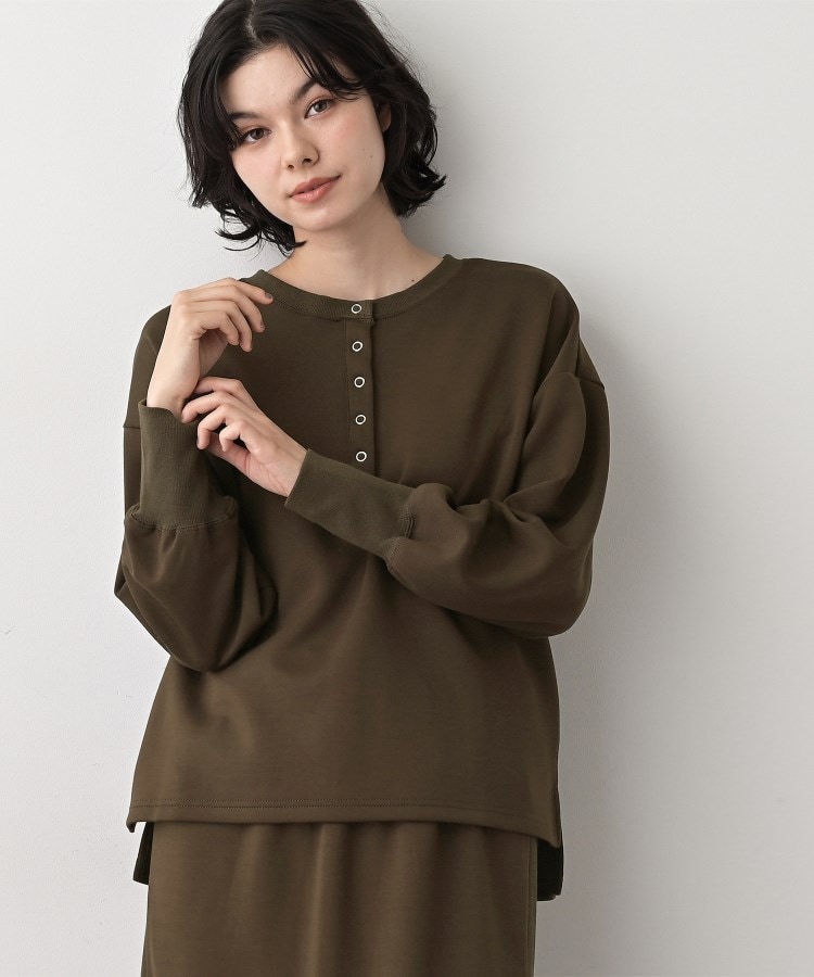【セットアップ可/洗える】ヘンリーネックプルオーバー