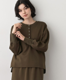 【セットアップ可/洗える】ヘンリーネックプルオーバー