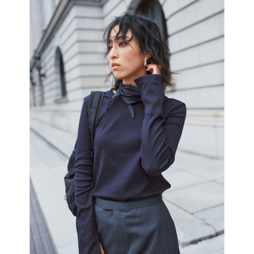 [THIRD MAGAZINE]タイ付きリブトップ