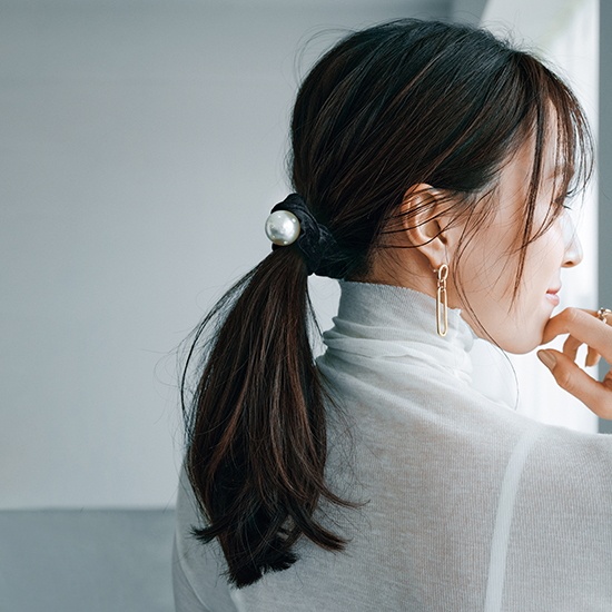 [eldo]パール付きベロアシュシュ