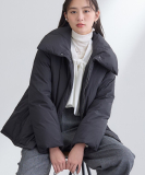 "【撥水／洗える／デザイン衿】ステッチレス ショートダウンコート"