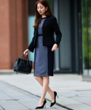 【日本製／ラメ混】ジャージ素材タイトシルエットワンピース