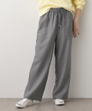 【セットアップ可/ウエスト総ゴム】ツイードライクワイドパンツ