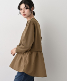 【体型カバー/洗える】ペプラムスウェット