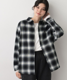 【洗える】起毛オンブレーチェック柄シャツ