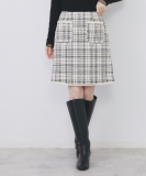 チェックツィードスカート/セットアップ対応【洗える】