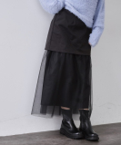 チュールドッキングデザインスカート【洗濯機OK】