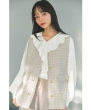 ファンシーツイードペプラムジレ【洗える】