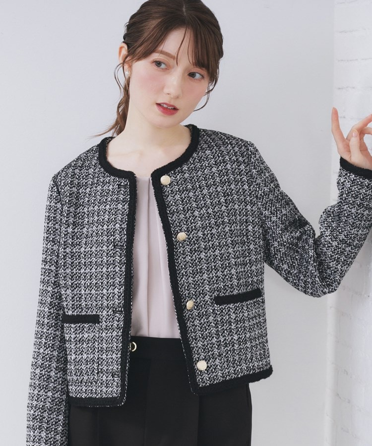ファンシーツイードノーカラージャケット【洗える】 | KOBUNSHA SELECT