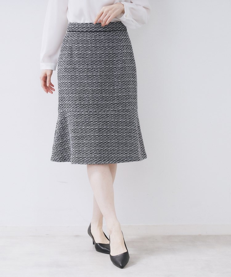≪通勤・セレモニー/セットアップ対応≫フレアツイードスカート【洗濯
