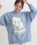 "【旭山動物園応援商品】ゆるアニマル ふわふわジャカードニット"