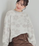 "レトロ可愛い デイジー柄 総柄ニット"