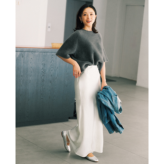 [ur's]サテンマーメイドマキシスカート