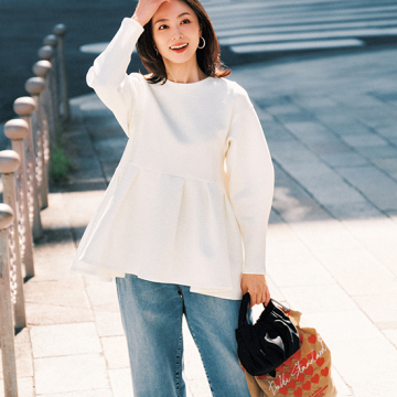 [ALEA]ペプラムギャザーカットソー