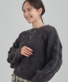 透かし編みニットトップス