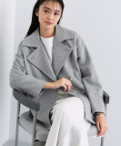 【軽やか／ゆったり】ウール混ショートトレンチコート